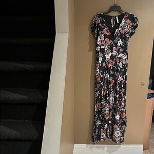 American Rag Oceanside Floral Dark Maxi Dress Sz L NWT